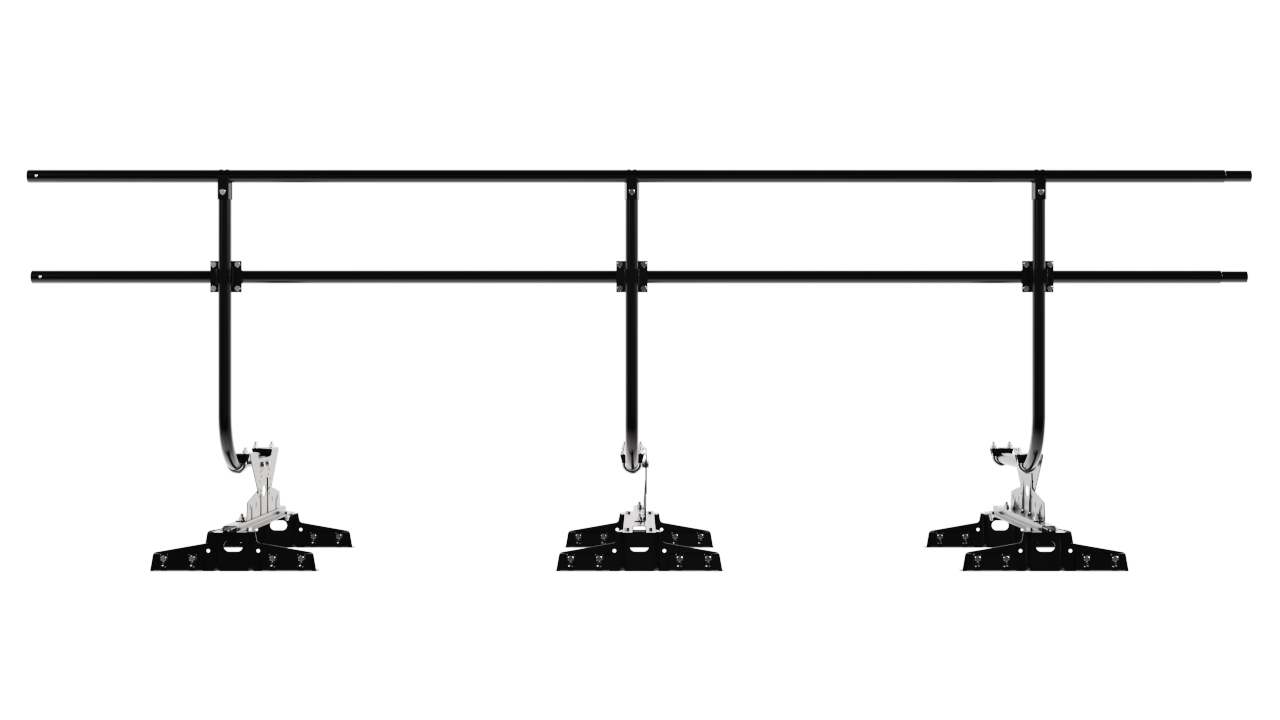 Кровельное ограждение Borge для монтажа параллельно фальцу оцинкованное RAL 9005 matt, 300*90 см
