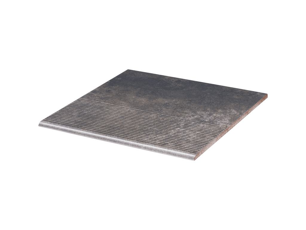 Клинкерная ступень с насечками Paradyz Viano, Antracite, 300*300*8,5 мм