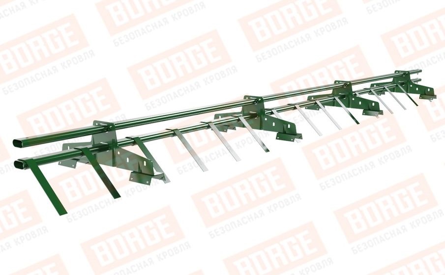 Снегозадержатель трубчатый Borge для профнастила H-60, H-75 оцинкованный RAL 6002, 3 м