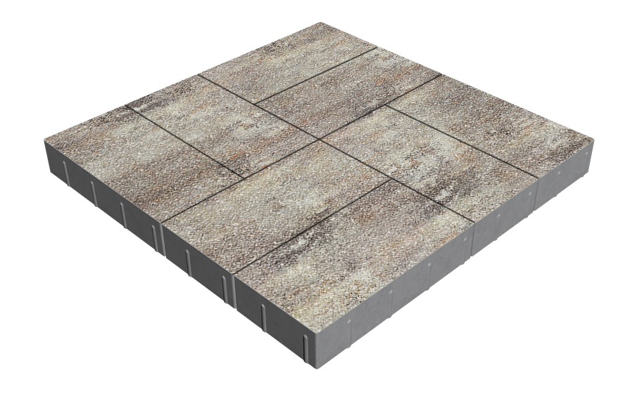 Плитка тротуарная SteinRus Грас Б.4.П.8, Antico, Берилл, 400*200*80 мм