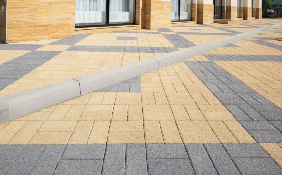 Плитка тротуарная Прямоугольник А.2.П.4 гранит желтый, 200*100*40 мм