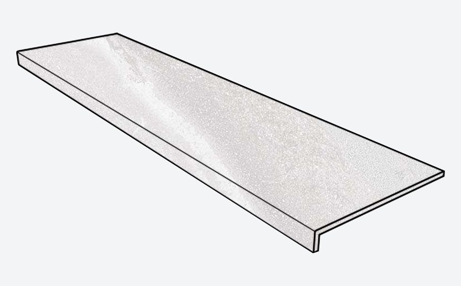 Ступень с прямым носиком Gres Aragon Marble Tibet Blanco 1497*315*14 мм