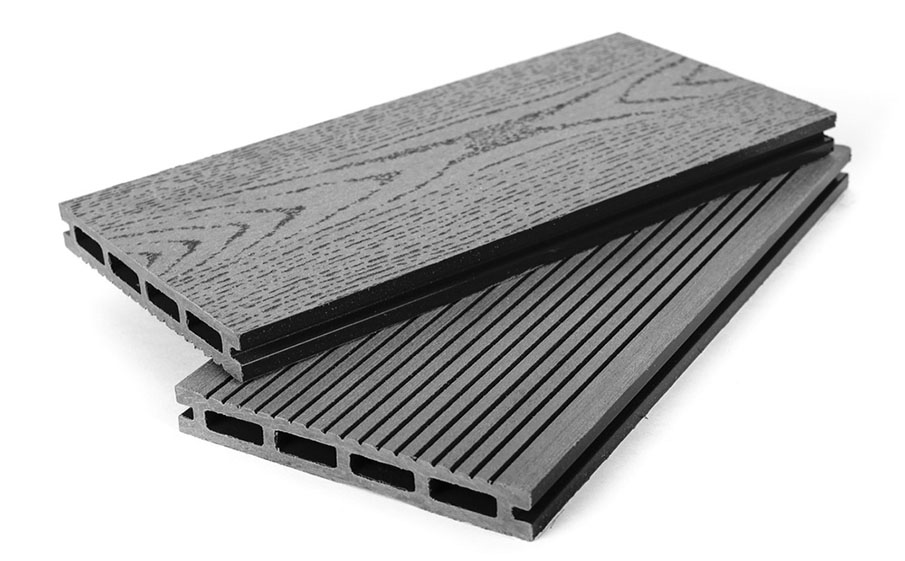 Террасная доска Grand Line 140 мм тиснение дерево Графит, 4 м