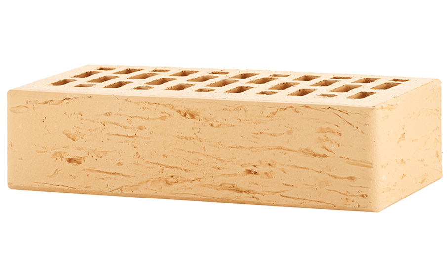 Кирпич облицовочный пустотелый ЛСР, пшеничный, рустик, 250*120*65 мм