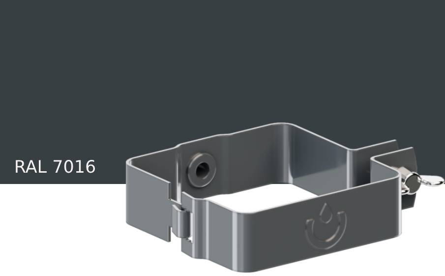 Хомут трубы KROP PVC Квадрат для системы D 135/80*80 мм, RAL 7016