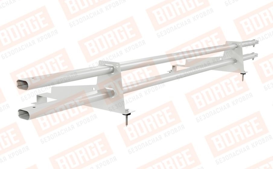 Снегозадержатель трубчатый Borge для металлочерепицы с высокой ступенькой 400 мм оцинкованный RAL 9003, 1,5 м