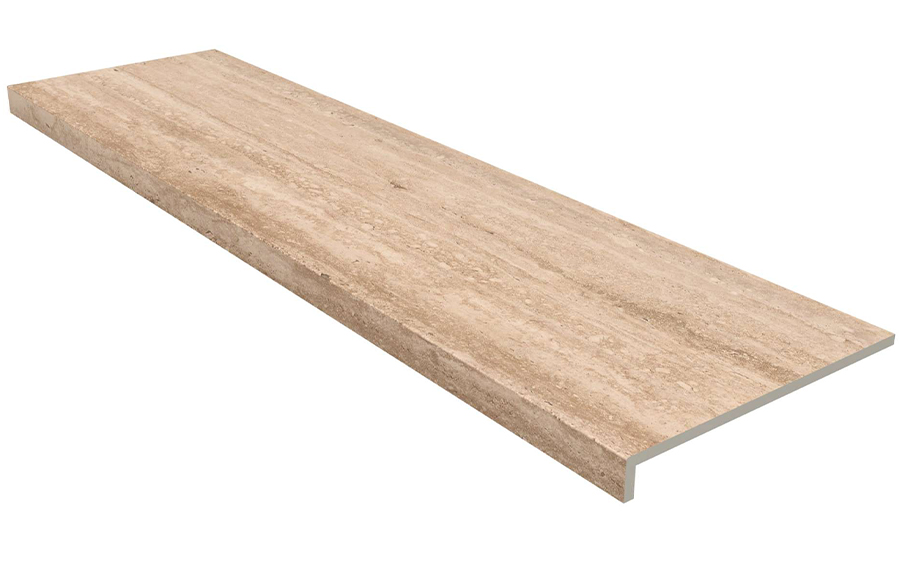 Ступень с прямым носиком Gres Aragon Marble Travertino Beige 1197*315*14 мм