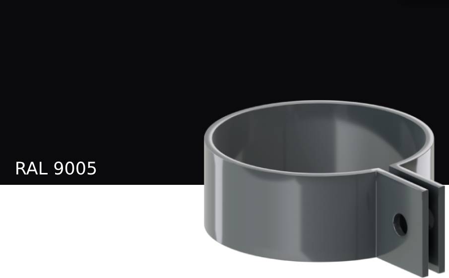 Хомут трубы KROP PVC для системы D 130/90 мм, RAL 9005
