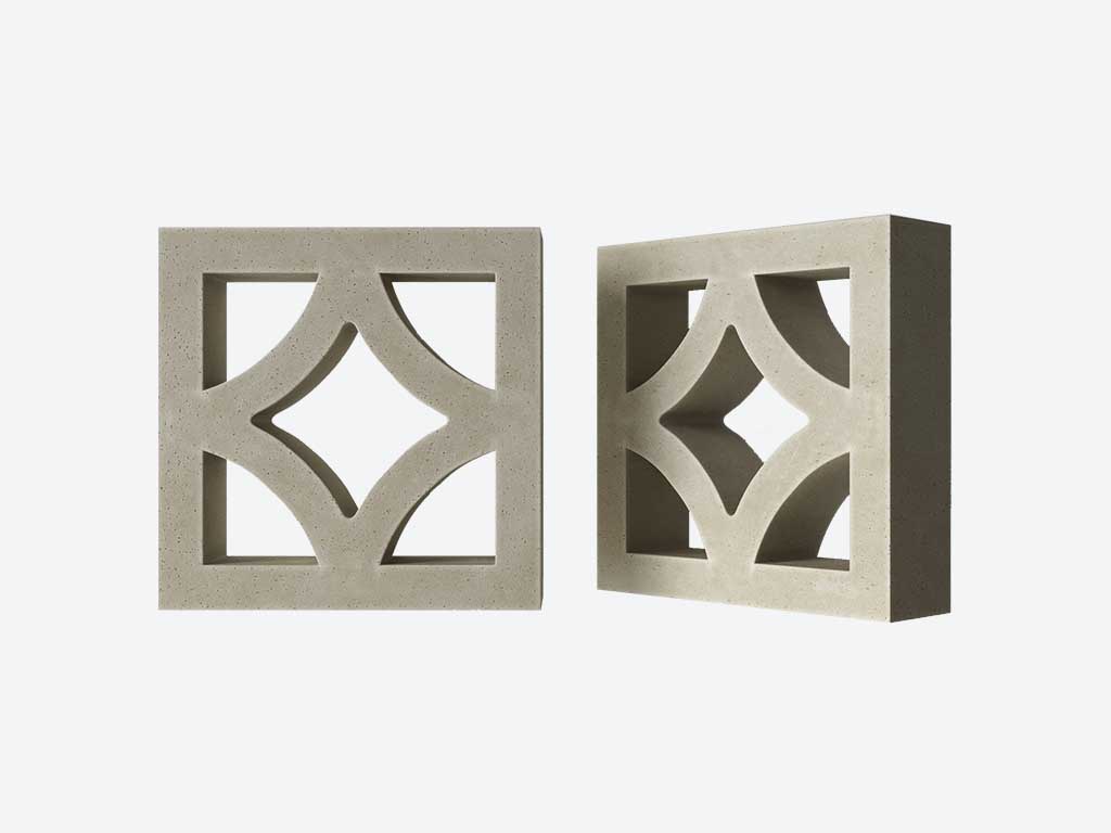 Декоративный бриз-блок Mesterra Кобого / Cobogo 0301, под покраску, 250*250 мм