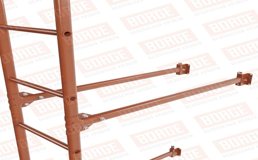 Лестница фасадная Borge (нижняя секция) оцинкованная RAL 8004, 2,7 м