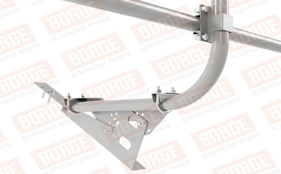 Кровельное ограждение Borge для черепичной кровли оцинкованное RAL 9006, 300*60 см