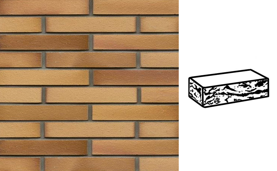 Кирпич клинкерный Muhr 06EG Hellbraun-bunt Edelglanz готик, 240*90*40 мм