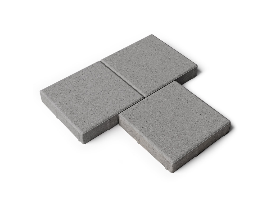 Плитка тротуарная Квадрат А.2.К.4 стандарт гладкий серый, 200*200*40 мм