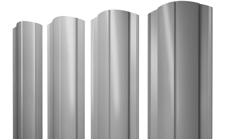 Штакетник Круглый фигурный 0,4 PE RAL 7004 сигнальный серый