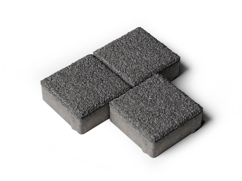 Плитка тротуарная Квадрат А.3.К.4 гранит черный, 100*100*40 мм