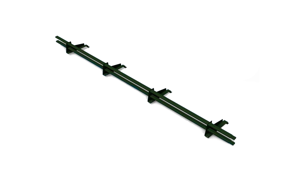 Комплект трубчатого снегозадержания Borge 3 м для металлочерепицы с высокой ступенькой 400 мм, темно-зеленый
