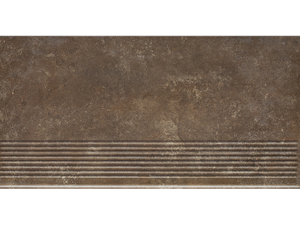 Клинкерная ступень с насечками Paradyz Ilario, Brown, 600*300*8,5 мм