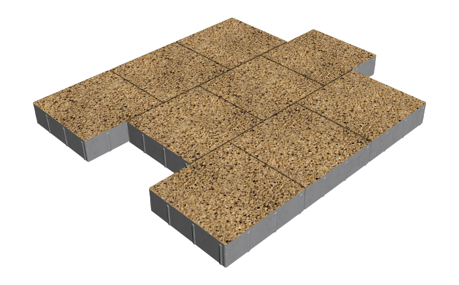 Плитка тротуарная SteinRus Валенсия Б.3.К.8, Истра, Backwash, 300*300*80 мм