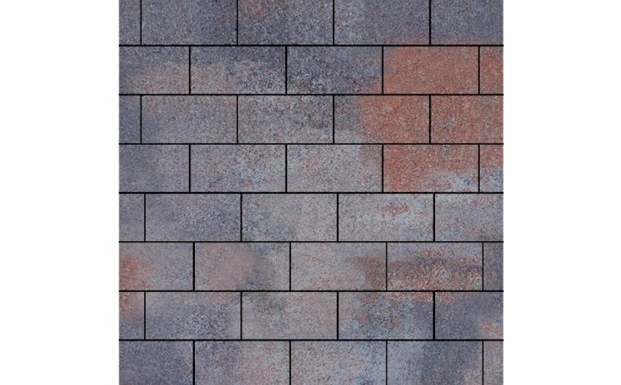 Плитка тротуарная SteinRus Прямоугольник В.6.П.8 Backwash, Абрау, 200*100*80 мм