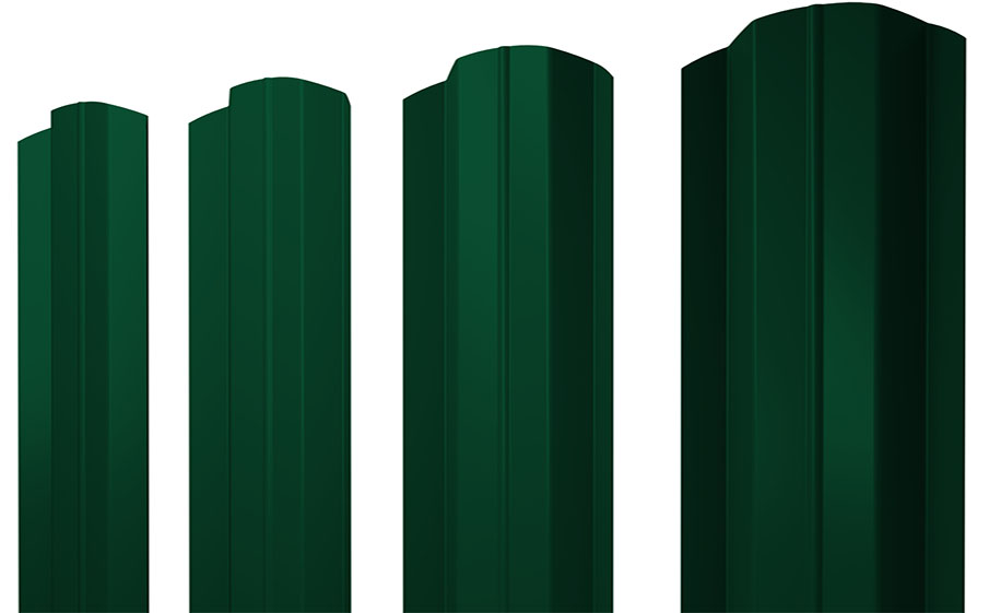 Штакетник М-образный В фигурный Drap TX RAL 6005 зеленый мох