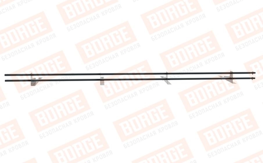 Снегозадержатель трубчатый Borge для гибкой черепицы оцинкованный RAL 7016, 3 м