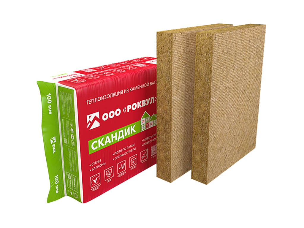 Утеплитель РОКВУЛ ЛАЙТ БАТТС СКАНДИК, 6 шт/уп, 1200*600*100 мм