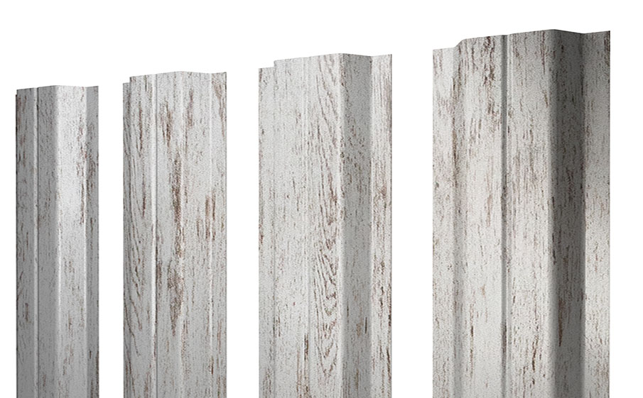 Штакетник П-образный А 0,45 Print Elite Snow Wood TwinColor