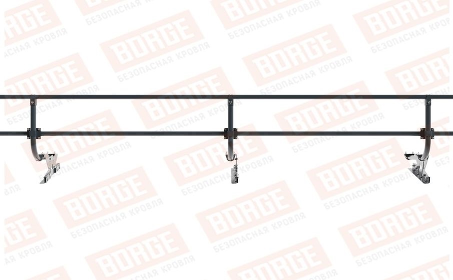Кровельное ограждение Borge для фальцевой кровли оцинкованное RAL 7016, 300*60 см
