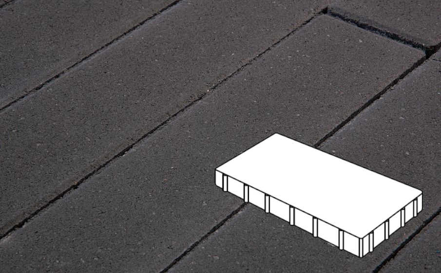 Плитка тротуарная Готика Profi, Плита Б.6.П.6, черный, частичный прокрас, с/ц, 600*300*60 мм