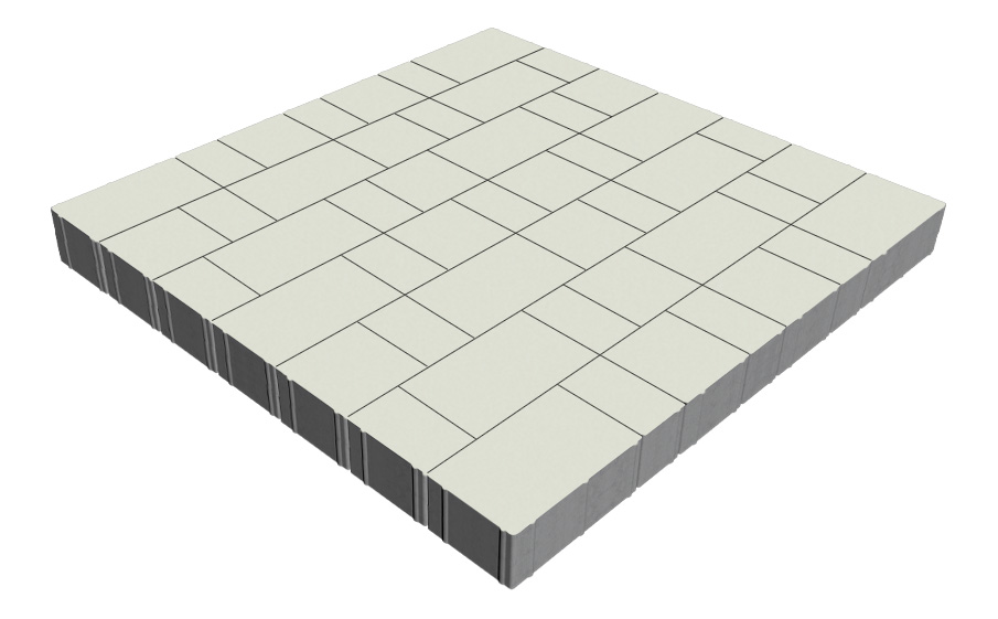 Плитка тротуарная SteinRus Новый город Рид В.8.Псм.8, гладкая, белый, толщина 80 мм