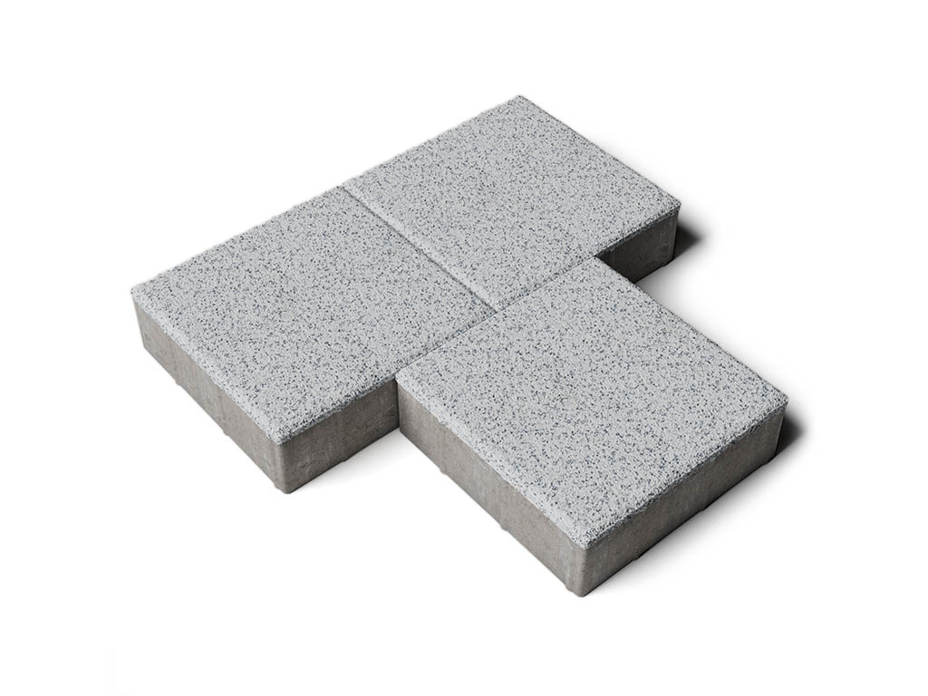 Плитка тротуарная Квадрат Б.1.К.10 стоунмикс белый с черным, 300*300*100 мм 