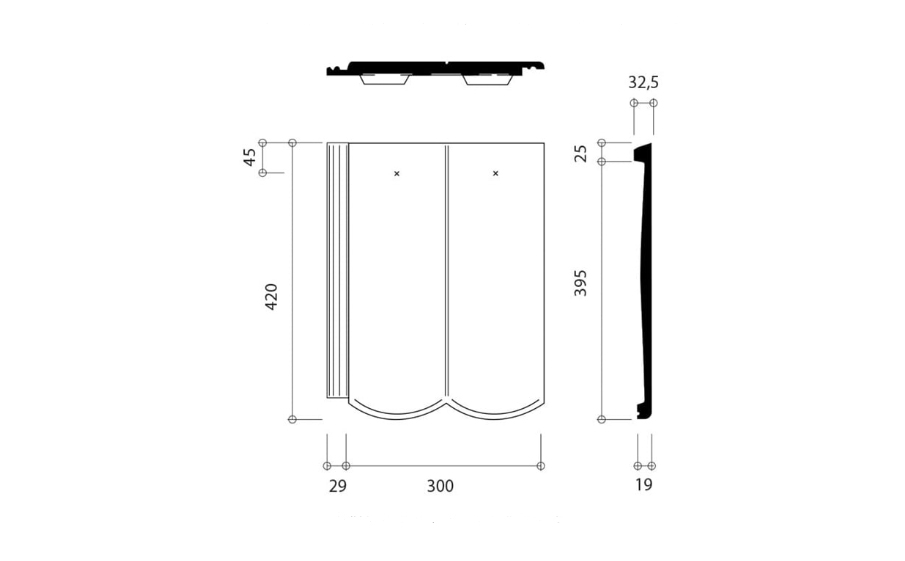 Цементно-песчаная черепица рядовая BRAAS Ревива, красный