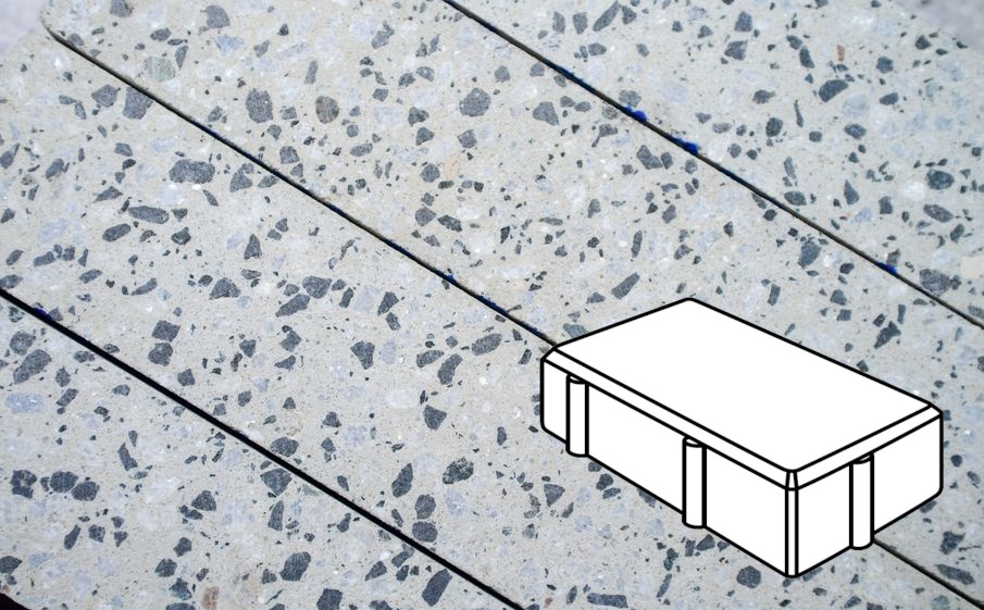 Плитка тротуарная Готика, City Granite FINO, Брусчатка В.2.П.8, Грис Парга, 200*100*80 мм