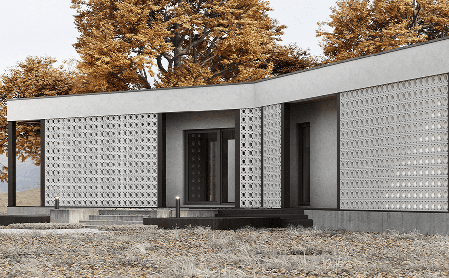 Декоративный бриз-блок Mesterra Кобого / Cobogo 0101, под покраску, 250*250*90 мм