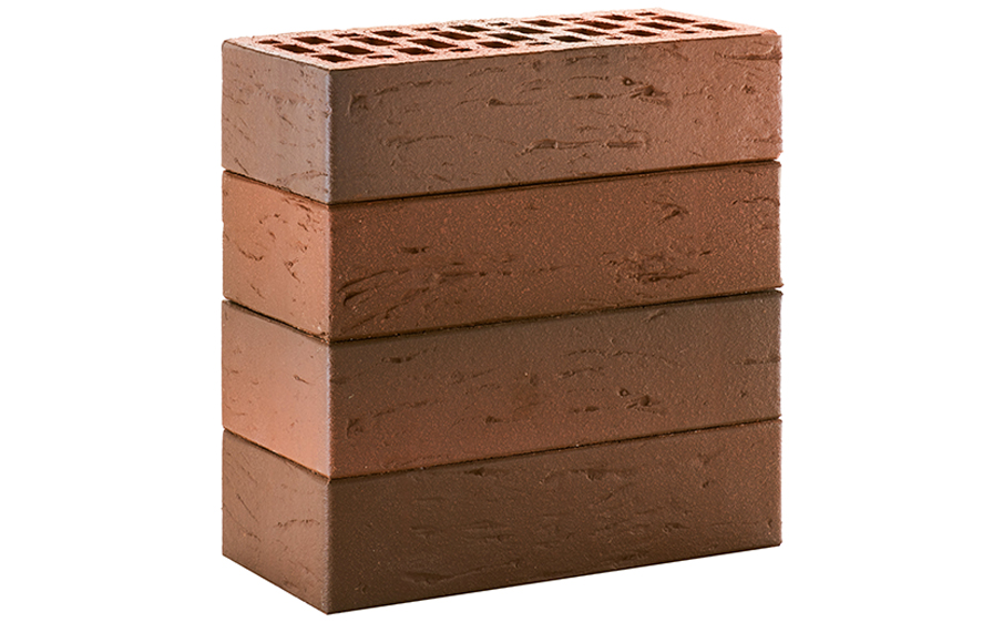 Кирпич облицовочный пустотелый ЛСР, красный флэш ультра, рустик, 250*120*65 мм