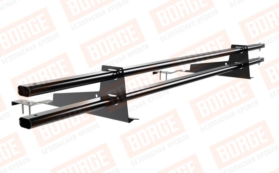 Снегозадержатель трубчатый Borge для черепичной кровли оцинкованный RAL 9005, 1,5 м