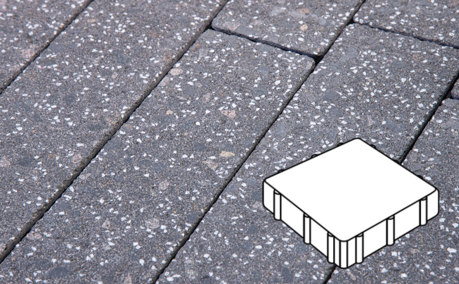 Плитка тротуарная Готика, Granite FINERRO, Квадрат В.3.К.10, Ильменит, 300*300*100 мм