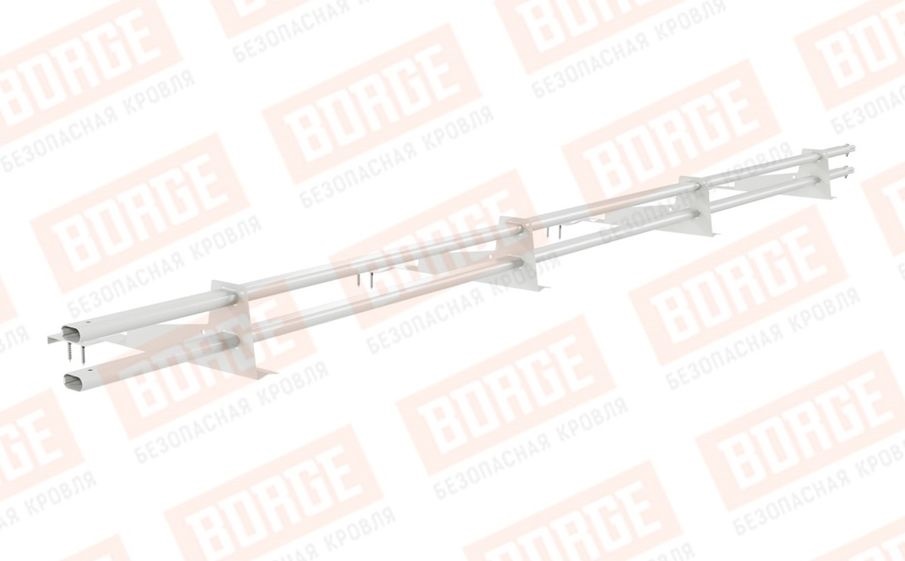 Снегозадержатель трубчатый Borge для черепичной кровли оцинкованный RAL 9003, 3 м