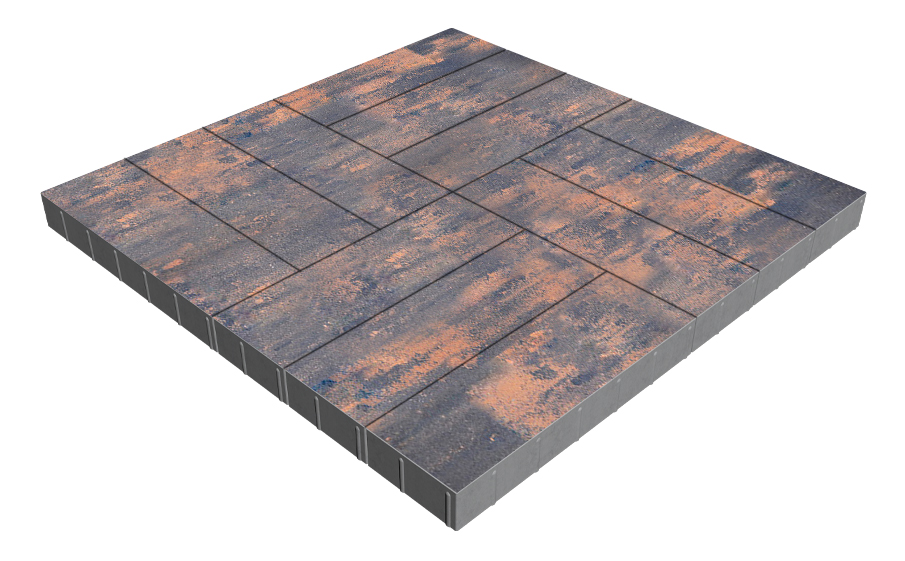 Плитка тротуарная SteinRus Гранада Б.7.П.8, гладкая, Айвори, 600*200*80 мм