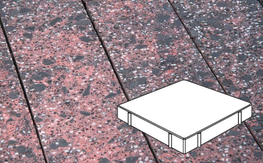 Плитка тротуарная Готика, Granite FINO, Квадрат Б.5.К.8, Дымовский, 500*500*80 мм