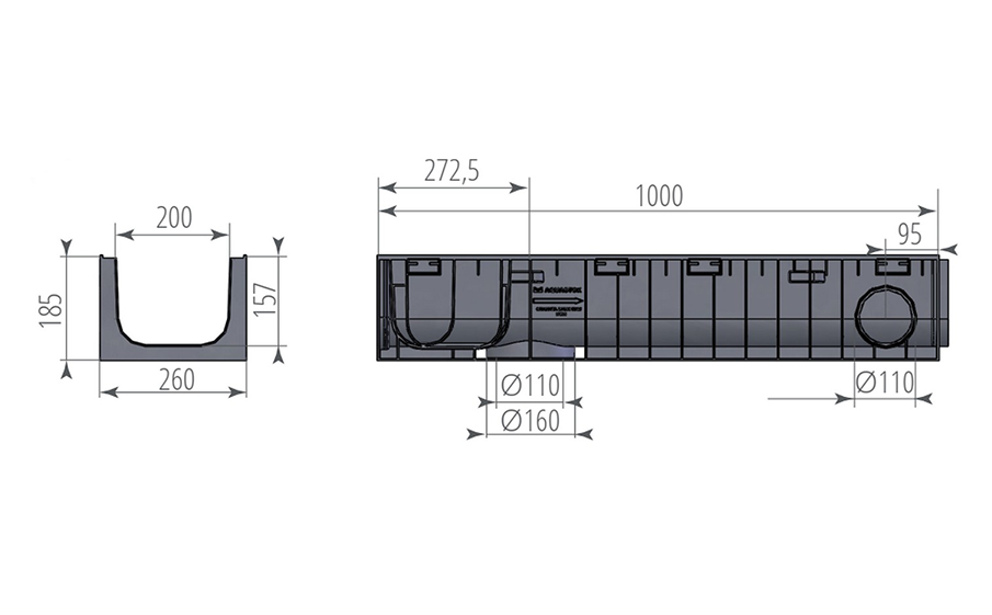 Дренажная система AQUASTOK Norma DN200 класс A15-C250