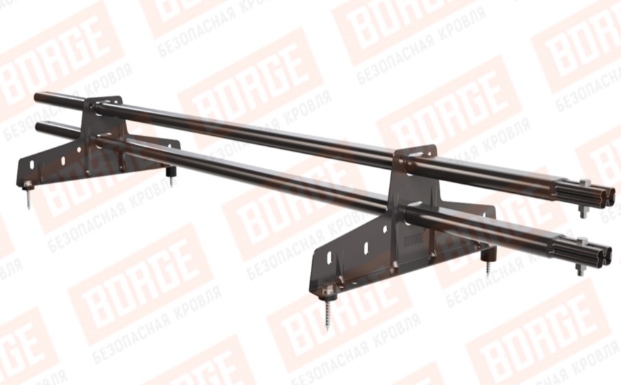 Снегозадержатель трубчатый Borge для кровли из металлочерепицы, профнастила, материалов на основе битума оцинкованный RAL 8019, 1,5 м