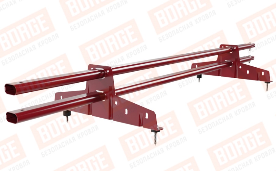 Снегозадержатель трубчатый Borge для кровли из металлочерепицы, профнастила, материалов на основе битума оцинкованный RAL 3003, 1,5 м