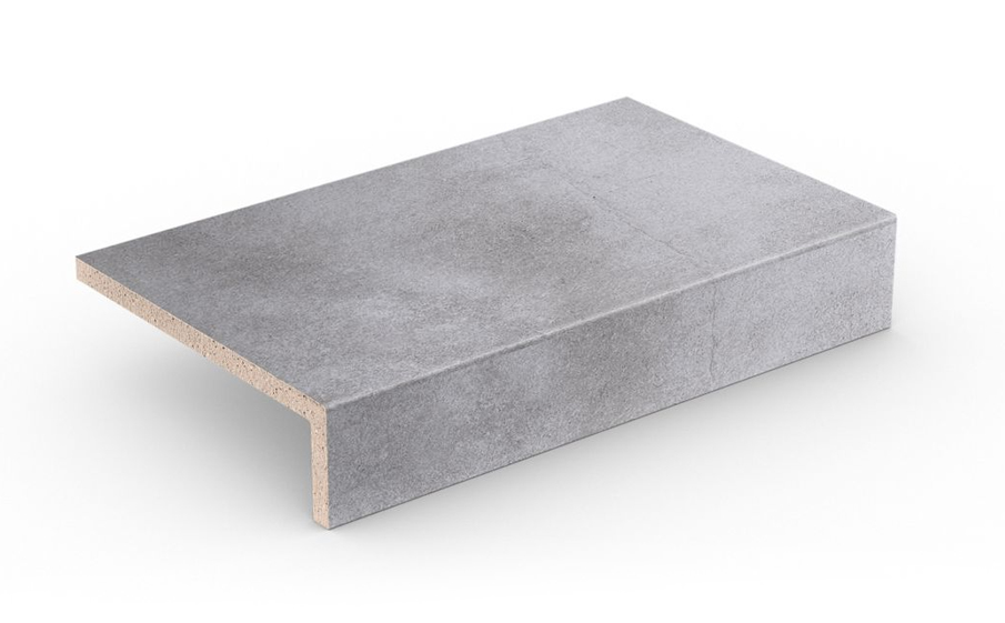 Клинкерная ступень прямоугольная Stroeher Keraplatte Aera, 705 beton, 294х175х52х10 мм