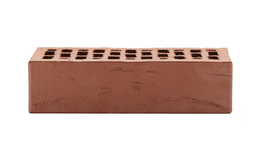 Кирпич облицовочный ЛСР, коричневый, рустик, утолщенные стенки, 250*120*65 мм