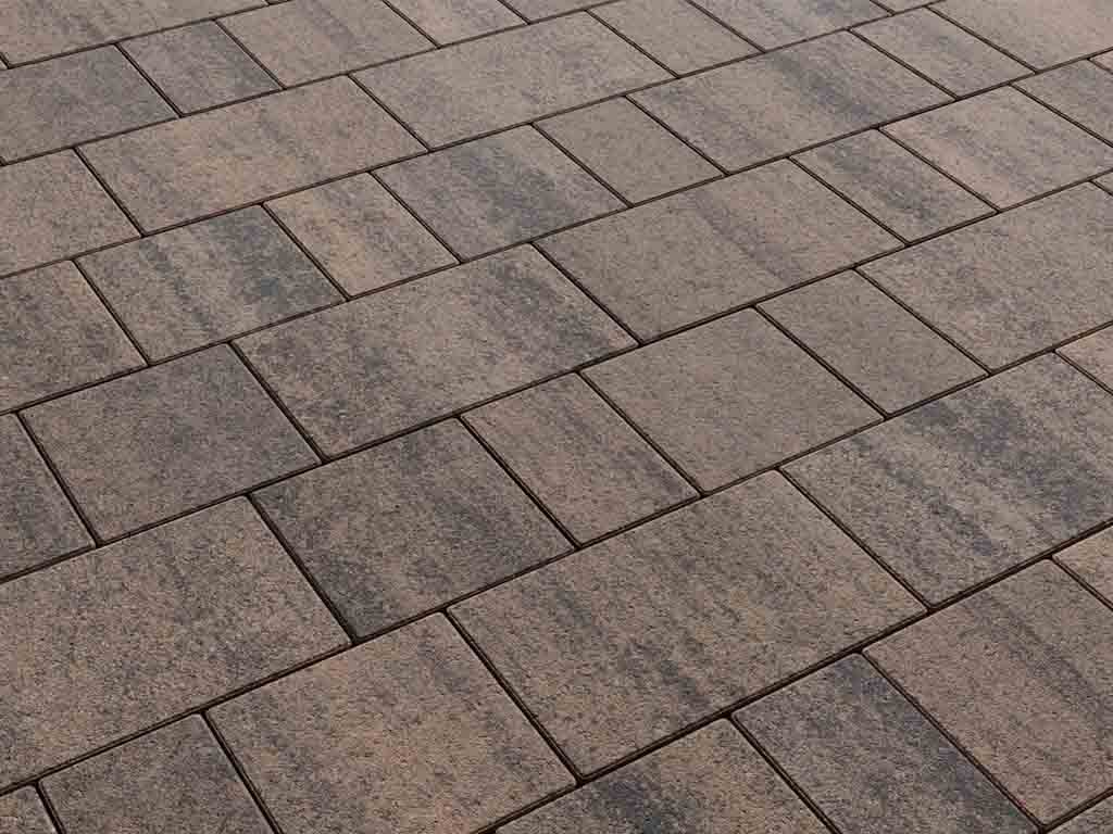 Плитка тротуарная Старый город А.1.Фсм.4 листопад гладкий песок черный, комплект 3 шт, толщина 40 мм