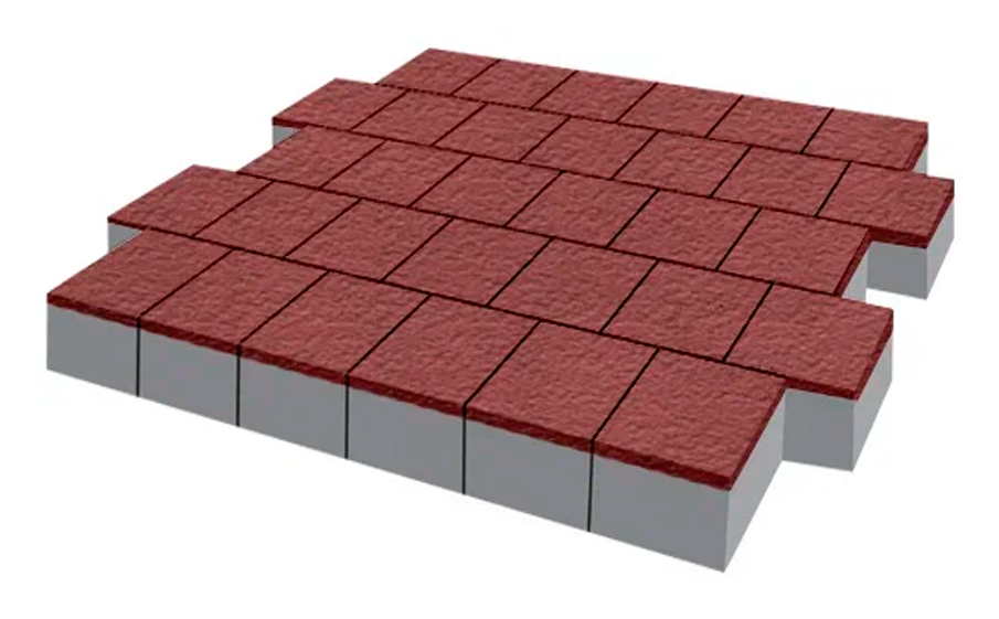 Плитка тротуарная SteinRus Армор В.2.К.8, Old-age, красный, 100*100*80 мм