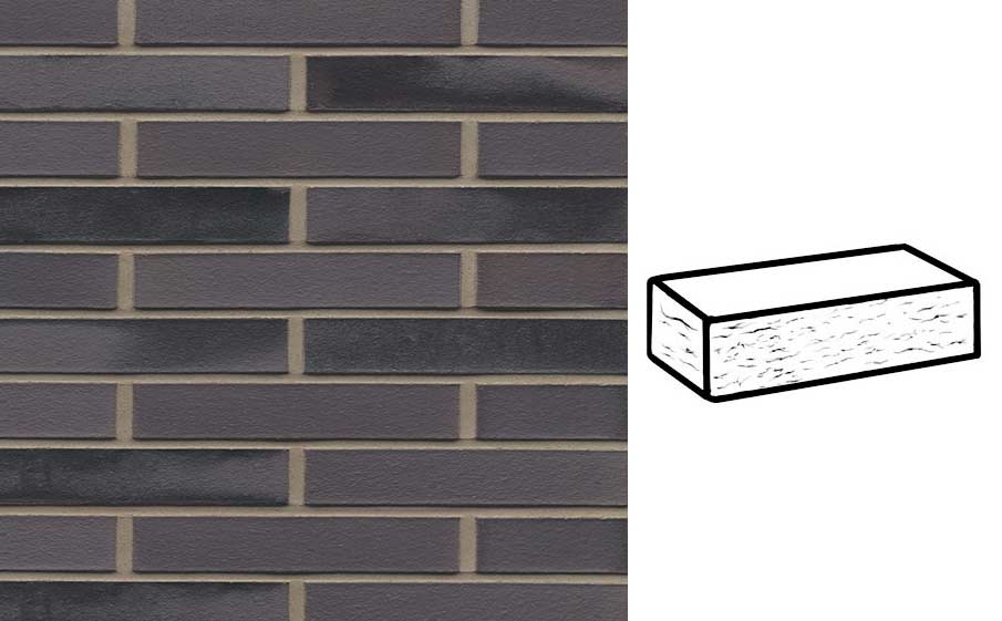 Кирпич клинкерный Muhr 15 Schwarz-bunt Edelglanz рустик, 290*90*52 мм