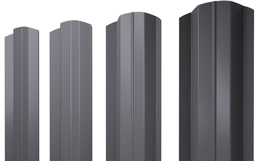 Штакетник М-образный В фигурный Drap TX RAL 7004 сигнальный серый