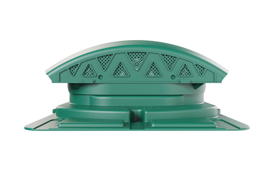 Вентилятор подкровельный Viotto с универсальным проходным элементом, RAL 6005 зеленый